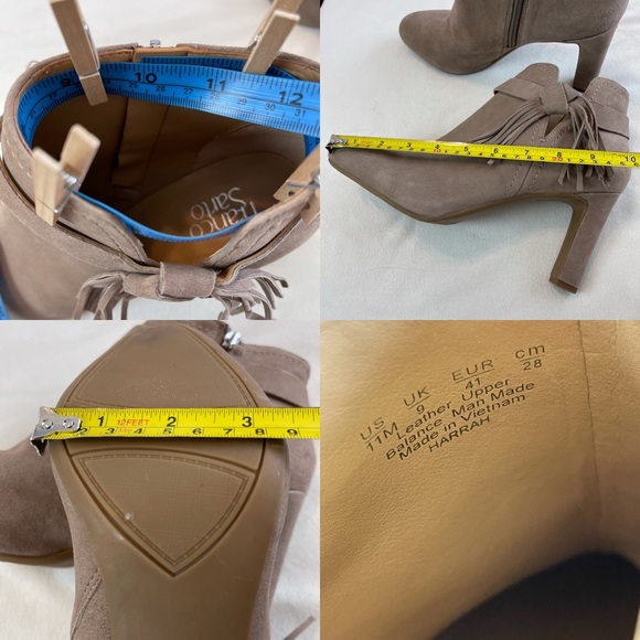 Franco Sarto Harrah Suede Tassel Ankle Boots Size 11M - Picture 13 of 15